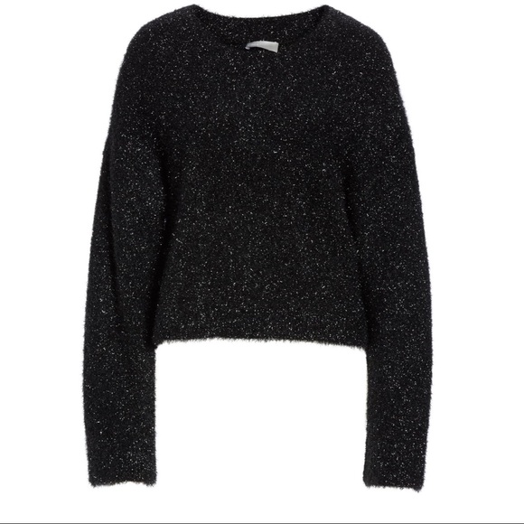 Vince Boxy Metallic Black Knit Sweater size S - Picture 2 of 7